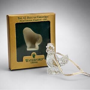 Waterford Crystal 1997 Third Edition Hen Christmas Ornament w/ Original Box